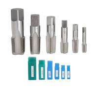 Klanata 6Pcs Tap and Die Sets - 1/8, 1/4, 3/8, 1/2, 3/4, 1 NPT Pipe Tap - High Speed Steel Pipe Threader Drill Bits for Plumbing and DIY Projects