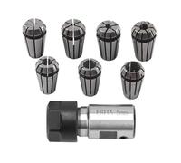 Klanata 7-Piece ER11 Spring Collets Set with 5mm Extension Rod, 1-7mm Range for CNC Milling and Engraving Machines
