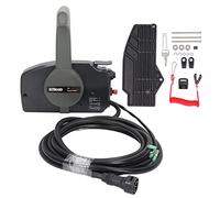 Klanata 7 Pin Outboard Remote Control Box Kit with Emergency Lanyard for 703 Push Throttle Forward/Reverse Control for Marine Boats and Yachts