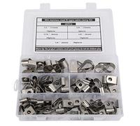 Klanata 80PCs Stainless Steel R-Type Clip Cable Clamp Kit Tube Holder for Tube Pipe, Wire Cord, Hose Cable Clamps for Installation