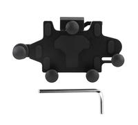 Klanata Aluminum Alloy Motorcycle Rearview Mirror Phone Mount - 3D Rotatable Shock Absorbing 5 Jaw Fixing Cell Phone Holder for Bumpy Road Riding - Silver CNC Machined Aluminum Bike (Black)