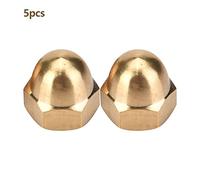 Klanata Brass Acorn Nut Kit Dome Head Cap Hex Nuts Set M3 Vehicle Fasteners Fix Tires (M10(5PCS))