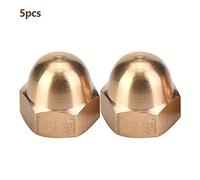 Klanata Brass Acorn Nut Kit Dome Head Cap Hex Nuts Set M3 Vehicle Fasteners Fix Tires (M12(5PCS))