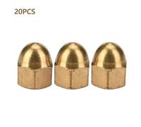 Klanata Brass Acorn Nut Kit Dome Head Cap Hex Nuts Set M3 Vehicle Fasteners Fix Tires (M3(20PCS))