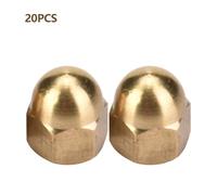 Klanata Brass Acorn Nut Kit Dome Head Cap Hex Nuts Set M3 Vehicle Fasteners Fix Tires (M6(20PCS))