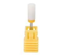 Klanata Ceramic Polishing Head Nails Grinding Head - Cylindrical Flat Tip Shape, Electric Grinding Machine Accessories, Professional Manicure Acrylic Nails Polishing (Extra fine Grinding XF Yellow