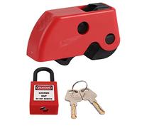 Klanata Circuit Breaker Lockout Device, Universal Breaker Lockout Set with 1 X Breaker Lock, 1 X Padlock and 2 X Key for Electrical Safety, Industrial Maintenance, Electricians