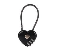 Klanata Compact Mini HeartShape Code Lock, 3-Digit Combination for Luggage, Backpack, Jewelry, and Hall Lockers (Black)