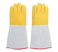 Klanata Cryogenic LN2 Protective Gloves for Liquid Nitrogen and Dry Ice Handling - 40 cm Cold Resistant Cowhide Leather - Suitable for LNG Fueling and Laboratory Cold Storage - 2 Pieces