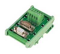 Klanata DB9 Breakout Board with DB9-MG6 DIN Rail Mount, Male/Female Connector Interface Module for Signal Distribution & Wiring Projects