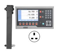 Klanata Digital Readout DRO LCD Display RPM AC 80-260V Multi-Function for Linear Scale Magnetic Scale Rotary Encoder Lathe Milling Drill Boring Machine (UK Plug 2 axes)