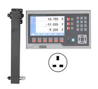 Klanata Digital Readout DRO LCD Display RPM AC 80-260V Multi-Function for Linear Scale Magnetic Scale Rotary Encoder Lathe Milling Drill Boring Machine (UK Plug 3 axes)