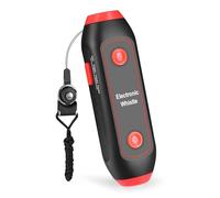 Klanata Electronic Whistle Handheld High Volume Electric Whistle with Lanyard 120-150dB 3 Tones for Coaches Referees PE Teachers SOS Emergency Light Flashlight for Navy Camping Sports (Red)