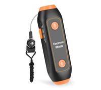 Klanata Electronic Whistle Handheld High Volume Electric Whistle with Lanyard 120-150dB 3 Tones for Coaches Referees PE Teachers SOS Emergency Light Flashlight for Navy Camping Sports (Orange)