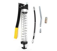 Klanata Hand Lever Grease Gun, 6000 PSI High Pressure Manual Greasing Tool with Transparent Tube and Double Piston, Portable Lubrication Accessory for Automotive and Industrial Machinery