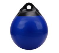 Klanata Inflatable Boat Mooring Buoy, High Strength PVC Round Bumper Ball Compatible with Yachts and Boats, 380mm Diameter, Black with Blue Head (A25)