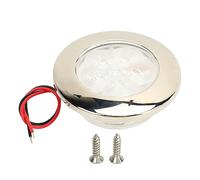 Klanata LED Puck Light DC 12V Recessed Mount Interior Ceiling Lighting Compatible with RV, Boat, Yacht, and Bus, 1W Daylight White 5500-6300K, 75 Lumens with Chrome Finish and Brushed