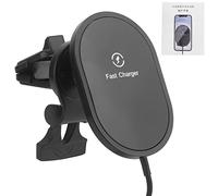 Klanata Magnetic Wireless Car Fit for iOS Phone 12 Series - 15W Fast Charging Station with Precise Magnetic Alignment - High Strength Aluminum Alloy and PC Material - Portable Stable