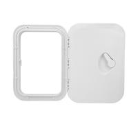 Klanata Marine Boat Deck Hatch Black Rectangle 10-5/8 x 14-3/4 Inch, Replacement ABS Access Hatch Lid with Anti Slip Surface and Recessed Handle for Sailboat Yacht RV Cabin (White)
