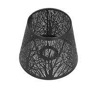 Klanata Metal Etching Process Large Lamp Shades Hollow Tree Shadow Light Cover, Black Drum Lampshade for Floor and Bedroom Lights, Modern Lamp Shade (Black)