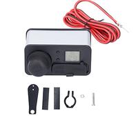 Klanata Motorcycle 12V USB Type C & Power Supply - 3A Fast Charging for Phones, Tablets, GPS - Built in Voltmeter, Cigarette Lighter, Independent Switch (Silver)