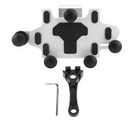 Klanata Motorcycle Phone Mount Shock Absorbing Aluminum Alloy Cell Phone Holder for Riding - Adjustable Ball Head Five Claw Locking Mount for Navigation and Music - CNC Process - Black (Silver)