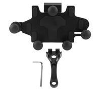 Klanata Motorcycle Phone Mount Shock Absorbing Aluminum Alloy Cell Phone Holder for Riding - Adjustable Ball Head Five Claw Locking Mount for Navigation and Music - CNC Process - Black (Black)