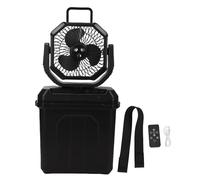 Klanata Portable Misting Fan with 6L Water Bucket and 20000mAh Battery - USB Rechargeable Cooling Fan with LED Light and Remote Control - 4 Speed Settings and Auto Oscillation - Black PC