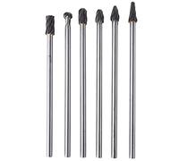 Klanata Rotary File, Rotary Bit Set, Port and Polish Kit, Cylinder Head Aluminum Porting Kit, 6pcs Tungsten Carbide Aluminum Rotary Files Burr Set 6mm Shank 10mm Cutting Diameter