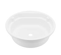 Klanata RV Bathroom Vessel Sink, 430x140mm Round White Acrylic Vanity Basin with Large Capacity for Camper Caravan Yacht