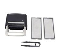 Klanata Self Inking Stamper with Automatic Press Action, 58 x 22 mm Impression Area, Pre Filled Red Dye Based Ink, Refillable Pad for 10000 Impressions, Document Management Tool with