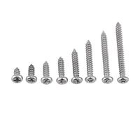 Klanata Self-Tapping Screws Kit 200pcs Stainless Steel SS304 Pan Flat Truss Head M3 6MM-30MM Fastener Hardware for Metal Wood DIY (Round Head Self-Tapping Screws)