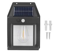 Klanata Solar Wall Lantern Lights LED Solar Lights Outdoor IP65 Wall Sconce Exterior Security Lamps for Patio Fence Decorative Wall Mount (Black)