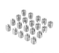 Klanata Stainless Steel SUS303 Screw Thread Insert Nuts Self Tapping Slotted 20pcs M8 x 15mm for Helical Repair