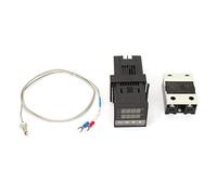 Klanata Temperature Controller Kit with Thermocouple/Temperature Sensor & 25A SSR, 0-1300℃ AC -240V LED PID Alarm Digital Digital Temperature Controller for Industrial &