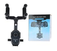 Klanata Universal Car Rearview Mirror Phone Mount, 360 Degree Rotatable Cell Phone Holder with Secure Clip Design for Safer Driving