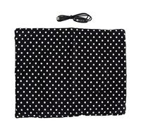 Klanata USB Heated Pet Pad with 3 Temperature Settings - Foldable and Washable Cloth Warmer for Cats and Dogs - USB Powered Leopard Print Heating Mat for Indoor Animal Care (White Dot)