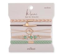 K'lani Reflect Bracelets for Women - Elastic Bracelets and Boho Hair Ties - Cute Hair Ties for Women and Hair Tie Accessories - Stylish Bracelets Boho Style for Hair and Wrist - Set of 5 (Medium)