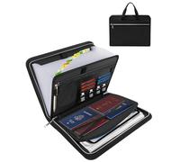 KLanven Fireproof Important Document Organizer Folio Folder - Expanding Accordion File Organizer with 13 Pockets, Handle & Labels, Portable Travel Safe for Home, A4, Letter, Portfolio Files