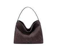 KlaOYer Woven Suede Tote Bag for Women Summer Beach Hobo Bag Large Travel Shoulder Bag Vegan Crossbody Purse Handmade Handbag (Coffee)