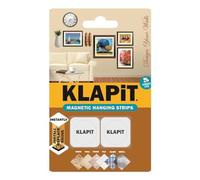 KLAPiT Magnetic Picture Hanging Strips Heavy Duty No Drill No Damage Mounting with Lifetime Reusable Steel Plates, Magnets | Double Sided Nano Tape - Wall, Wood, Glass, Metal Holds 1Kg Instant Use 2pc