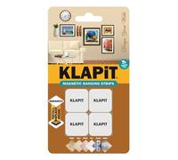 KLAPiT Magnetic Picture Hanging Strips with Nano Technology: Premium Alternative to Mounting Tapes & Double-Sided Tapes - Heavy Duty, Drill-Free & Damage-Free Hanging- White (4pc Pack)