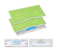 Klaqian Reusable Mop Pad Refills Compatible with Shark VACMOP VM252 VM250 VM205 VM200 VM190 VC205 QM250, Vacuum Mop Pad Refills, Washable mop pad with a Reusable Dirt Chamber(2+2 Packs Green)