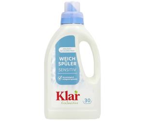 Klar eco Sensitive Fabric Softener 750 ml, Unscented, 30 Washes, for Allergy Sufferers, Vegan