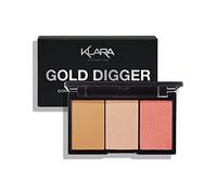 Klara Cosmetics Contour Bronze Blush Highlight Palette Gold Digger Long Lasting Waterproof Full Colour Pigment
