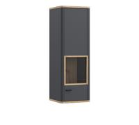 Klara Display Cabinet with 1 Glass Door in Grey and Oak