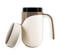 Klaraber Ceramic Travel Mug 12oz, 350ml Ceramic Liner Insulated Mug with Leak Proof Lid and Handle, Perfect for Coffee or Tea, Suitable for Using at Home, Office or School(White)