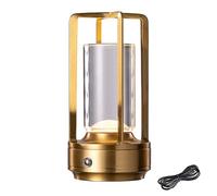 Klarako Crystal Lantern, Decoration Atmosphere Night Light, Retro Charging Touch Dimming Table Lamp, Camping Atmosphere Lamp (Gold)