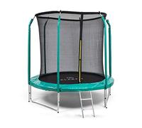 Klarfit Jumpstarter Kids Trampoline, Outdoor 8ft Trampoline with Enclosure, Safety Net, Ladder, and UV-Resistant Jumping Mat, Exercise Trampolines, Kids Outdoor Toys, Garden Toys Play Equipment, 250cm