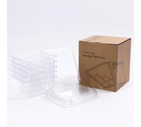 Klaris 2-Inch Ice Cube Storage Containers, 5-Pack with Lids for Freezer
